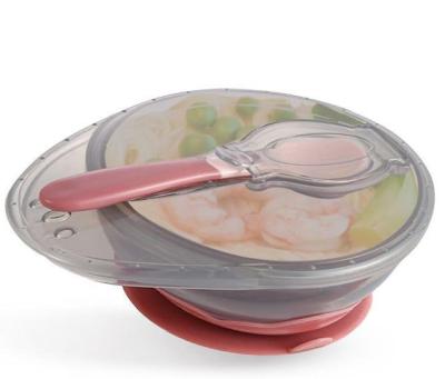 China BPA Free Baby Food Extra Bowl With Lid Feeding Tableware Special Suction Bowl Portable Eating Rice Bowl For Kids for sale