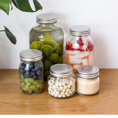 China Viable Airtight Jar Storage Jar Fruit Wine Container Mason Lemon Glass Pickle Preserved Food Storage Jar With Lid for sale