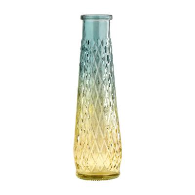 China Modern Vintage Nordic Gradient Glass Vase Small Color Vase Table Decoration Hydroponic Wholesale for sale