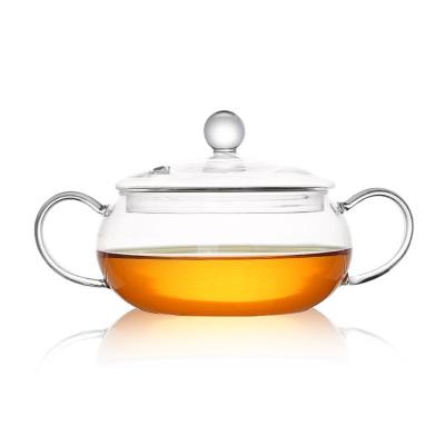 China Sustainable Outstanding Quality Double Ear Handle Around Transparent Glass Cooking Pot for sale