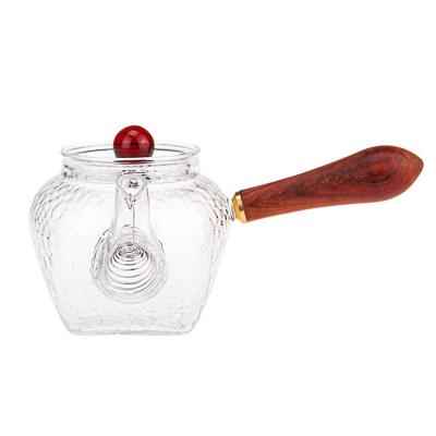 China Viable Exceptional Quality Food Grade Wholesale Antique Glass Teapots With Handle for sale