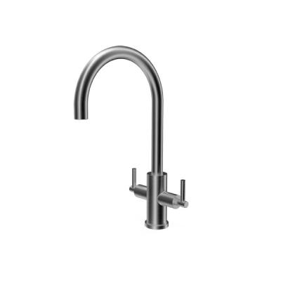 China Customized Basin Mixer Taps Double Handle Kitchen Faucet Contemporary for sale