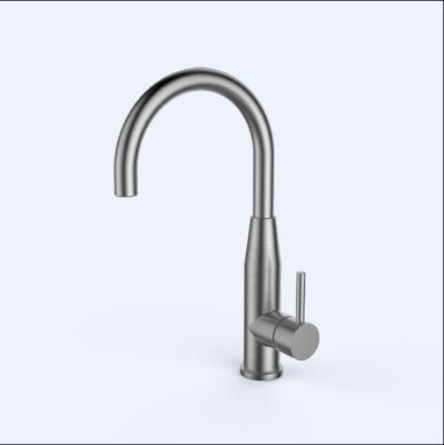 China Silver Deck Mounted Single Hole Bathroom Faucet For Vessel Sinks for sale