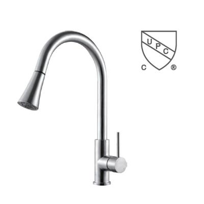 China Modern Fashion Single Lever Pull Out Kitchen Faucet Stainless Steel Mixer Tap for sale