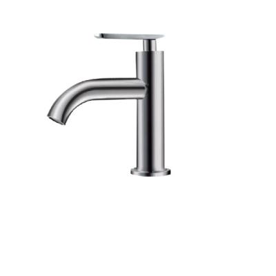 China Deck Mounted Kitchen Taps 1 Hole Bathroom Faucet Stainless Steel 304 for sale