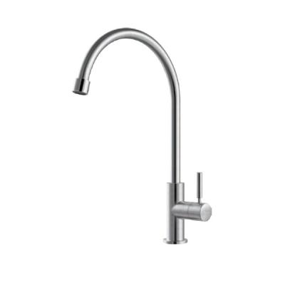 China Stainless Steel Ceramic Cartridge Cold Water Kitchen Faucet Deck Mounted for sale