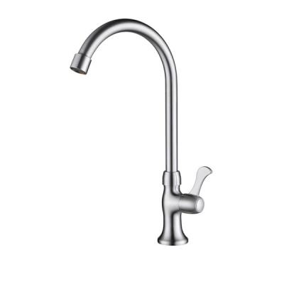 China Silver SS Wall Mounted Cold Water Faucet Single Handle / Lead Free for sale