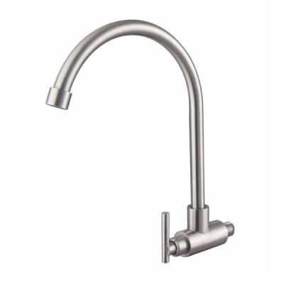 China Lead Free SS Single Cold Water Faucet Tall Mixer Taps For Basin for sale