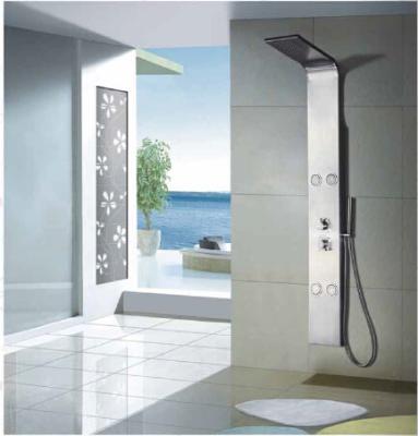 China 4 Body Jets Chrome Thermostatic Shower Panels with Rain Shower Head for sale