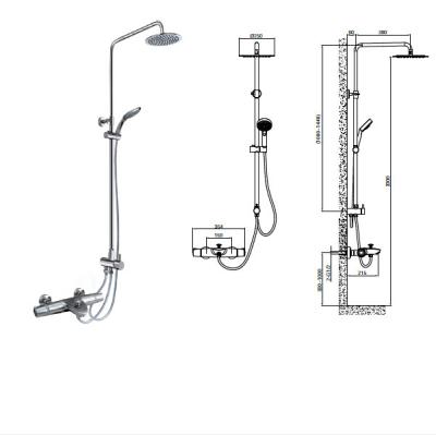 China Modern Brushed Nickel Tub And Shower Faucet Set Wall Mount Mixer Tap for sale