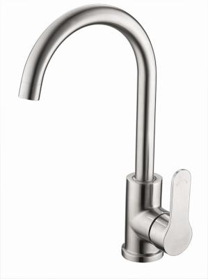 China Contemporary SUS 304 SS Goose Neck Kitchen Faucet Single Lever for sale