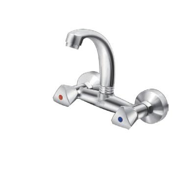 China Wall Mount Bathtub Faucet Double Handle Basin Taps , 5 Years Warranty for sale