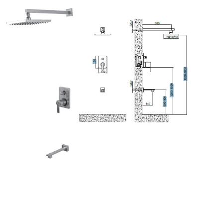 China Sistema contemporáneo del grifo del baño de acero inoxidable y de la ducha con una manija en venta