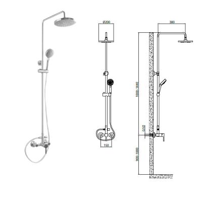 China Wall Mounted Bathroom Shower Faucet Set Stainless Steel Burhsed Surface for sale