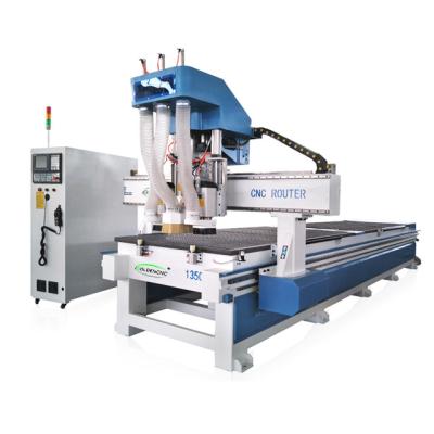 China 1325 Horizontal CNC Router Advertising Company Axis CNC Wood Nesting Carving Machine with Drilling for sale