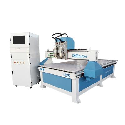 China Acrylic PVC Wood Engraving Cutting Dual Heads Wood Router 1325 Studio Independent Controller 1325 CNC Wood Carving Machine for sale