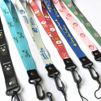 China Custom Logo Polyester Lanyards Full Color Printing Neck Straps Custom Keychain With Card Holder Disney Factory Approval for sale