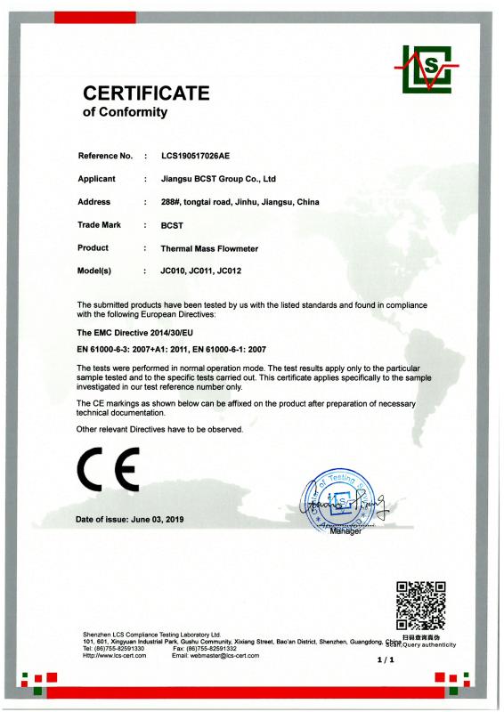 CE - Jiangsu BCST Group Co., Ltd.