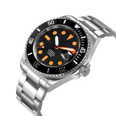 China Waterproof Custom Logo Mechanical Watches Men Private Label Automatic Diver Watch 200 Meters Automatic Date 200 Meters for sale