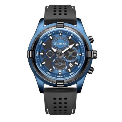 China Date Relojes Para Hombres RUIMAS 311 Original Brand Silicone Automatic Sport Watches Chronograph Waterproof Luxury Watch for sale