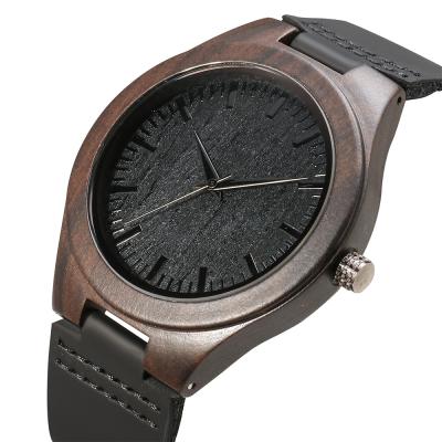 China Custom Made Eco-Friendly Natural Private Label Logo Non-Specific Wood Watch From Ebony Wood Watches Minimalist Engraved for sale