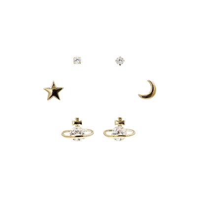 China CLASSIC Gold Plated 925 Sterling Silver Stud Earring Set for sale