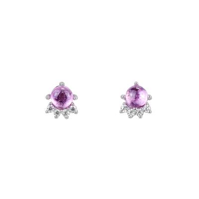 China CLASSIC Pink Stud Earrings Wholesale Sterling Silver 925 for sale