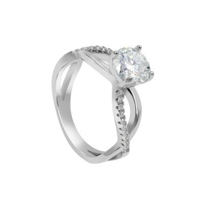 China VVS Premium CLASSIC Moissanite GRA Certified Ice Crushed Ring in 925 Sterling Silver | 1ct d color moissanite diamond ring for sale