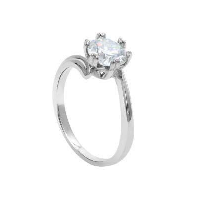 China CLASSIC VVS Premium Moissanite GRA Ring in 925 Sterling Silver|1ct d color white gold moissanite ring| moissanite solitaire wedding ring for sale