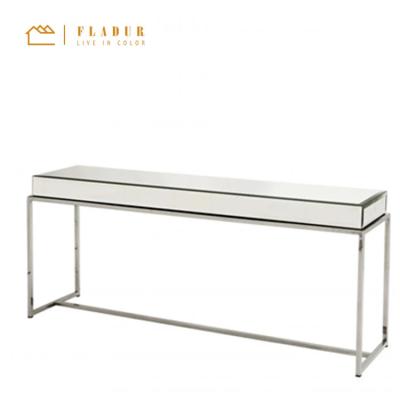 China New Eco-friendly Design Modern Luxury Modern Mirror Stainless Steel Frame Wall Hallway Console Table Glass Top Coffee Table Living Room for sale