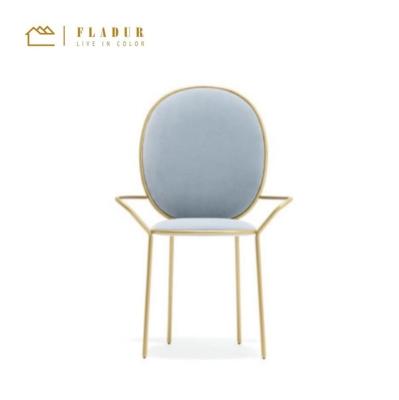 China Comfortable Metal Cotton Seat Gold Frame Dressing Chair Dining Chair For Dining Room Living Room Bedroom for sale