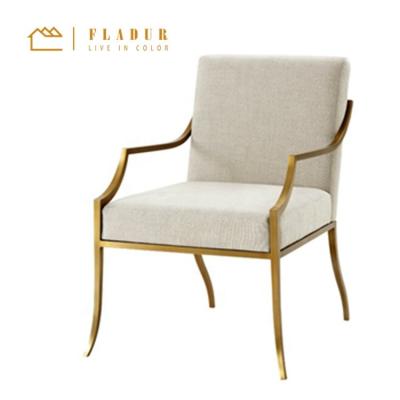 China Fabric Round Gold Legs Armchair Metal Convertible Soft Chair For Modern Sofa Chair Bedroom Single Living Room Accent for sale