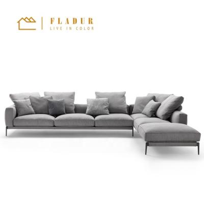 China Stainless Steel (Others) Fashion Contemporary Modern Velvet Fabric Adjustable Sofa Lounge Sofa Living Room Metal Frame Leather Sofa Sets for sale