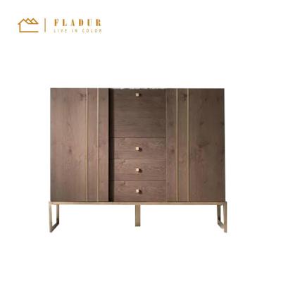 China Durable solid wood gold metal legs living room cabinet for modular design for sale