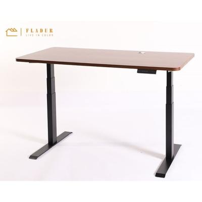 China (Height)Adjustable Electric Smart Automatic Lifting Computer Bracket Wooden Top Height Position Metal Computer Desk for sale