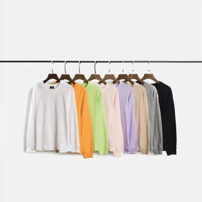 China Basic T-shirt anti-shrink single crewneck children's wear autumn basic T-shirts bulk up long sleeve cotton children's T-shirts for sale