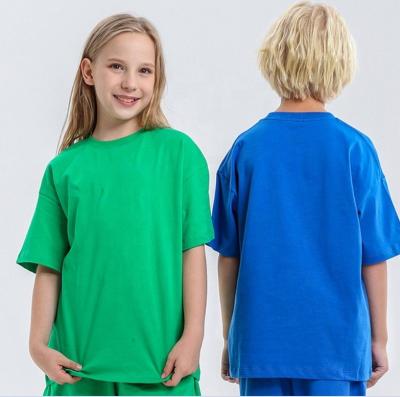 China Wholesale Anti-Shrink Summer Kids Clothes 200 Gsm T-shirt Good Quality 100 Percent Cotton Plain T-shirt Kids Girls Boys T-shirts for sale