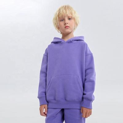 China High quality anti-shrink blank hoodies wholesale streetwear kids hoodie no string 100% cotton for sale