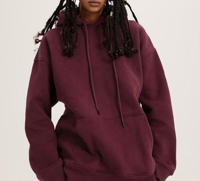 China Anti-wrinkle woman no hoodies brand hoodies custom cotton 340 gsm pull over hoodies for women for sale