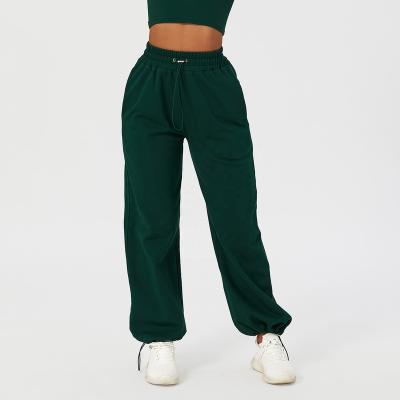 China Vintage Green Terry Pants Loose Custom Logo Anti-Wrinkle Sports Jogger Jogging Jogger Pants for sale