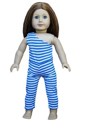 China Blue And White Streak Jumpsuit Tights , 18 inch Doll Tights for Madame Alexander Dolls for sale