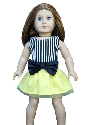 China Black And White Streak , Bowknot , Sleeveless Dress , 18inch Doll Dress Madame Alexander Dolls for sale