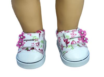 China Print Flower Cotton Doll Sneakers , 18 inch Doll Sneakers for Madame Alexander Dolls for sale