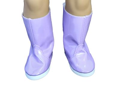 China Purple Patent Leather Doll Rain Boots For 18 inch Doll , Madame Alexander Toy Shoes for sale