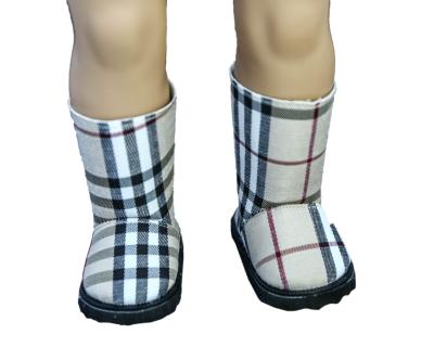 China Black And White Plaid Bottine , 18 inch Doll Boots for Madame Alexander Dolls for sale