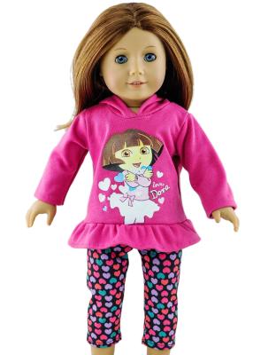 China Cute Peach Red Printing Doll Sweater , Peach Heart Doll Pants , 18 inch American Girl Doll Clothing for sale