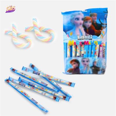 China Normal Wholesale Bulk Colorful Marshmallow Long Twist Cotton Candy Candy For Dessert for sale