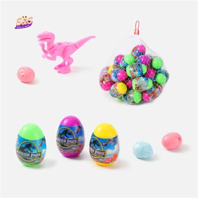 China Cartoon Toys Children Park Funny Jurassic Dinosaur Plastic Toys With Bubble Gum Candy Surprise Eggs Toy Candy For Vietnamese for sale