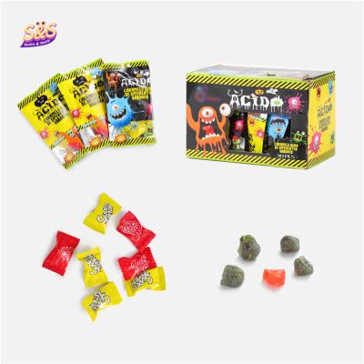 China Natural Hard Candy Snack Fruity Super Sour Candy Irregular Shapes Different Colors Most Popular for sale