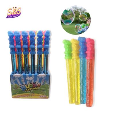 China 2022 New Eco-friendly Dinosaur Bubble Stick Outdoor Cartoon Toys Kids Plastic Soap Water Blowing Bubble Stick for sale